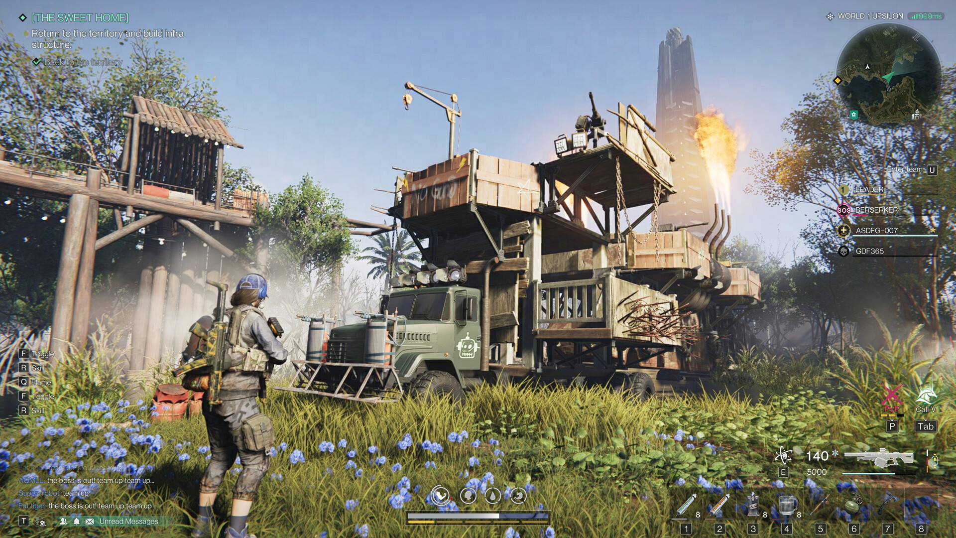 In-game screenshot from Once Human showing open-world survival gameplay